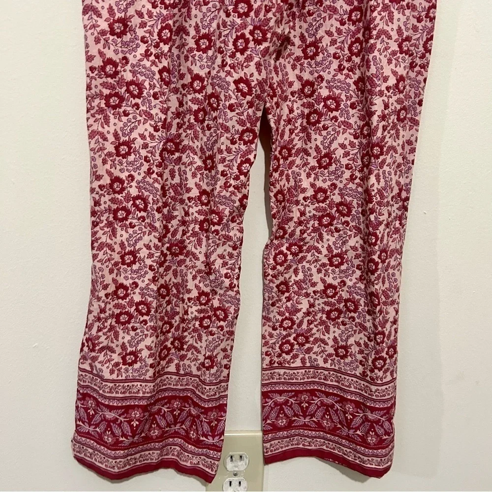 Faherty Adella Floral Pink Sleeveless Racerback Jumpsuit SIZE SMALL